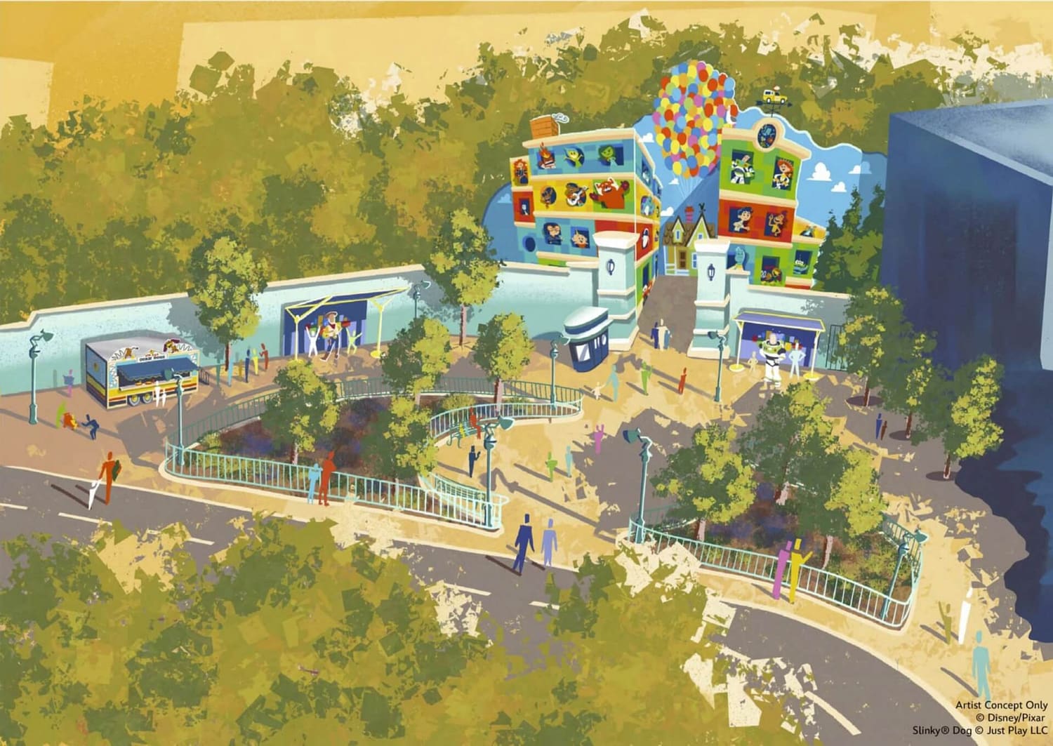 Thématisation des lieux des parcs avec des films Disney/Pixar
